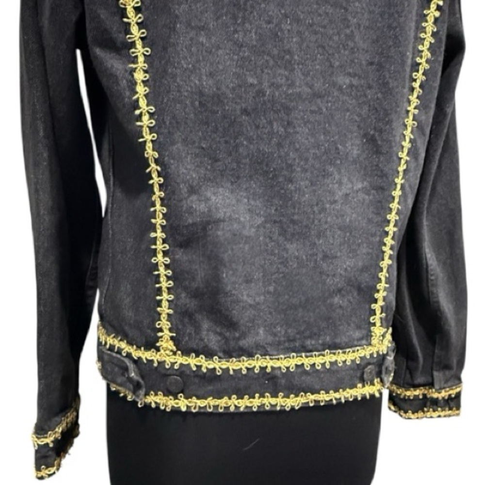 Upcycled 1989 Levi’s 70506 Trucker Jacket Made in USA | Gold Baroque Trim & Broc - Picture 8 of 16